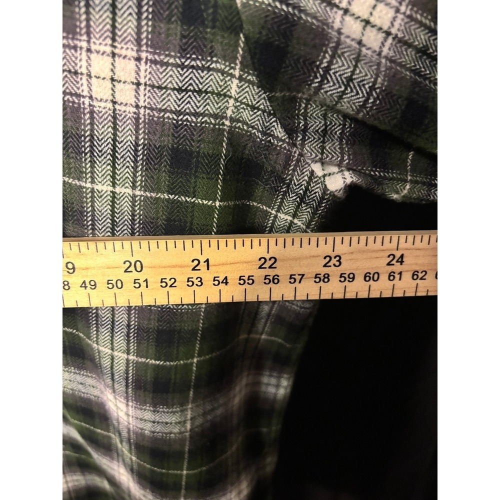 Eddie Bauer Flannel Shirt Mens XL Green Plaid Button Up Long Sleeve Cotton - Picture 11 of 11